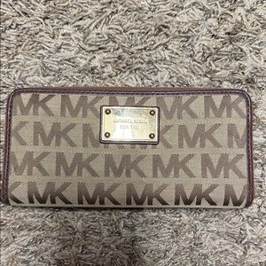 Michael Kors Tan and Brown Logo Wallet